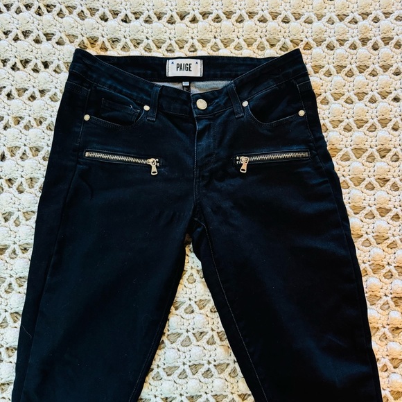 Paige Indio Zip Ultra Slim Skinny Black Jeans size 26 - Picture 7 of 10